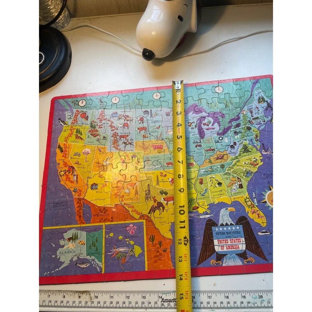 Vintage 1965 Whitman United States Of America Map 100 Piece Puzzle Complete